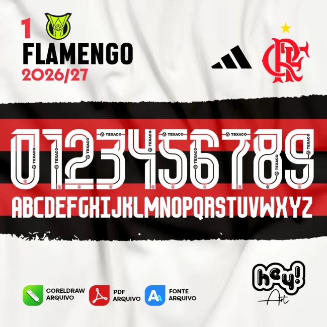 Fonte Vetor Flamengo 2026/27 Home