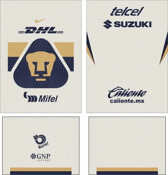 Arte Vetor Camisa Pumas Unam Local 2025-2026