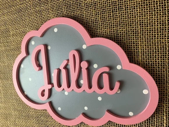 Porta de Maternidade Nuvem com Nome