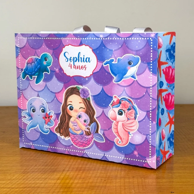 Sacolinha Personalizada Sereia Baby Arquivo Digital