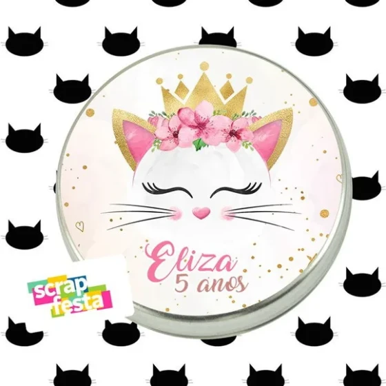 Latinha Personalizada Festa Gatinhos Aquarela