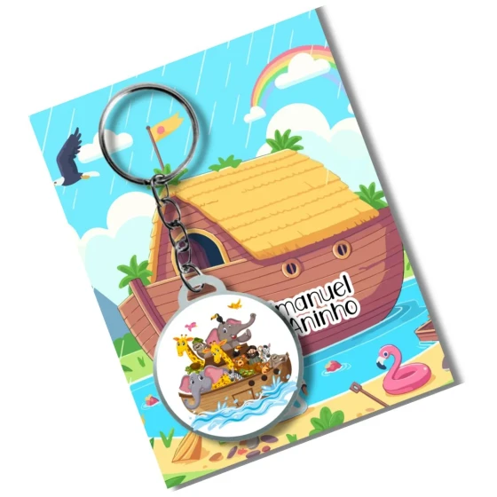 Chaveiro Arca de nóe+ card e eembalagem * adesivado