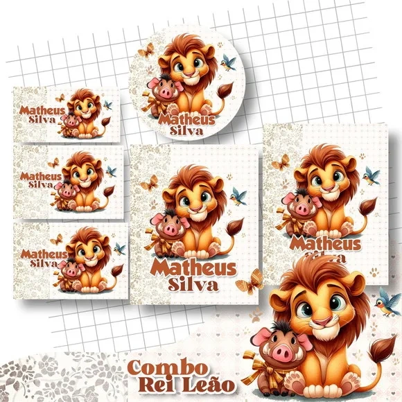 60 Etiquetas Leão