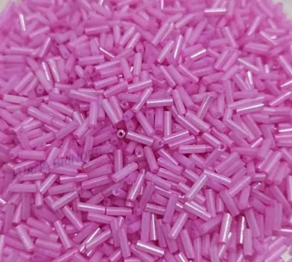 Canutilho Rosa de acrílico - 3mm - pct com 50 gramas