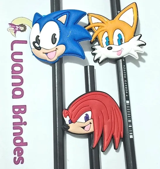 Lápis C/com Turma do Sonic Emborrachado Pacotes com 6 Unidad