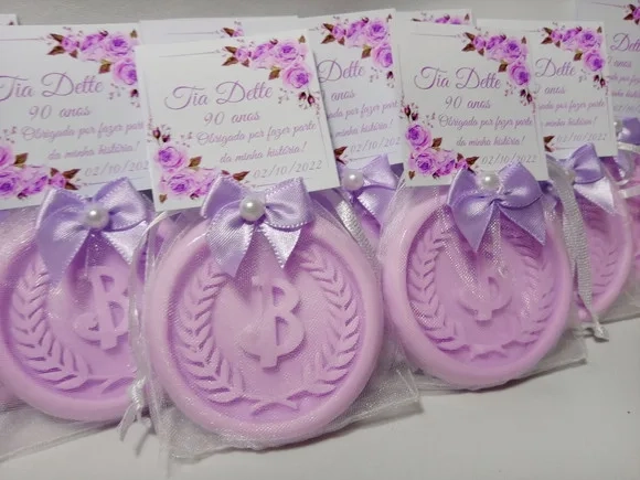 Lembrancinha 90 Anos, Sabonete Letra Inicial Personalizada