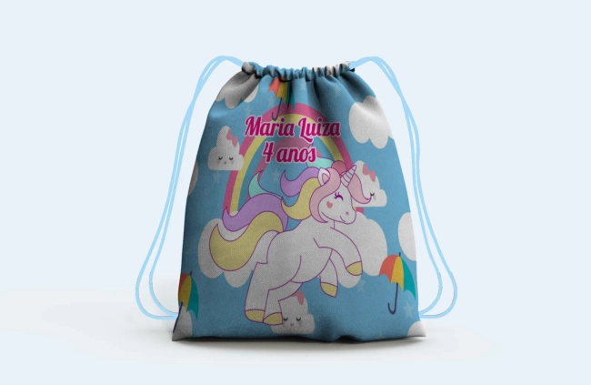 Mochilinha personalizada do Unicornio