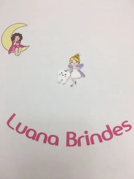 Pingente Fada do Dente de Acrílico Uv 4cm. - Pct C/6unidades