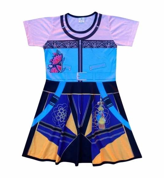 Vestido Infantil K-Pop Estilo Cyberpunk Streetwear - Estampa "Zoey" | Atelier Lamparina