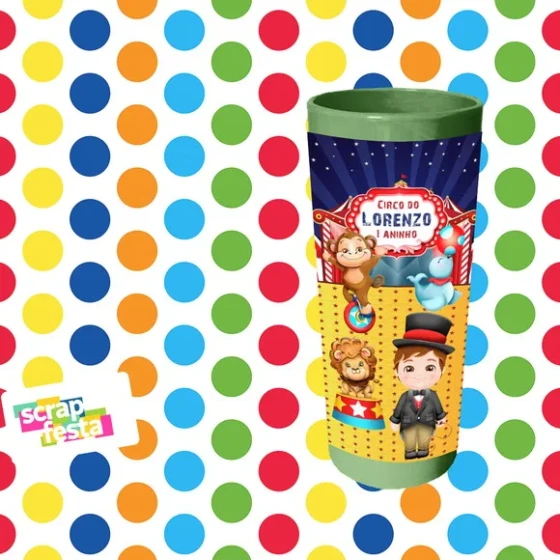 60 Copos Long Drink Personalizado Festa Circo