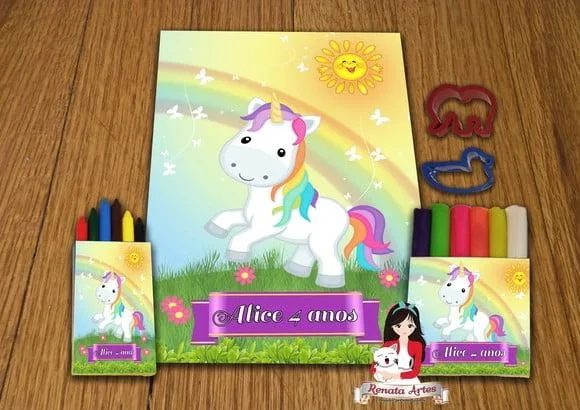 Kit Passatempo Personalizado Unicórnio