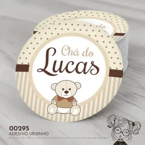 Adesivo Redondo Ursinho - 00295