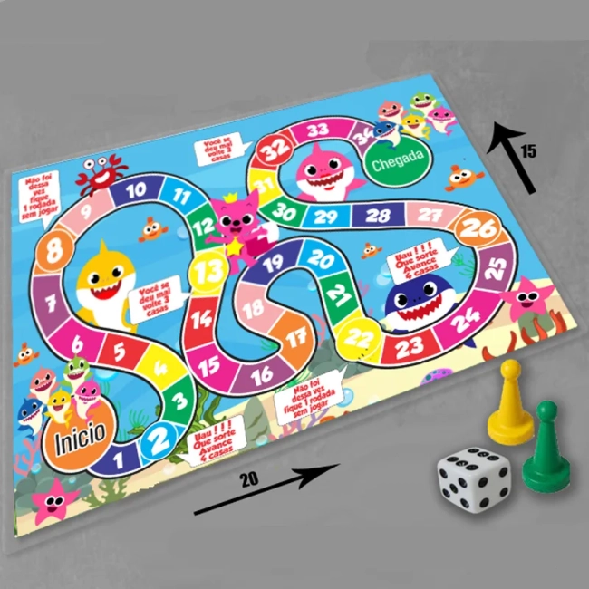 Jogo de Tabuleiro Personalizado do Baby Shark