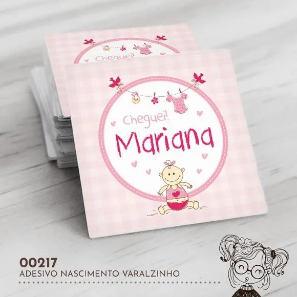 Adesivo Quadrado Nascimento Varalzinho - 00217