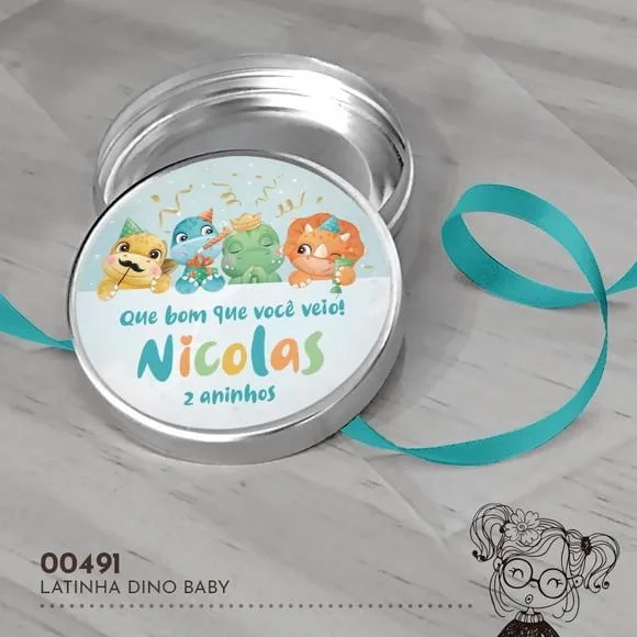 Latinha Adesivada Dino Baby - 00491