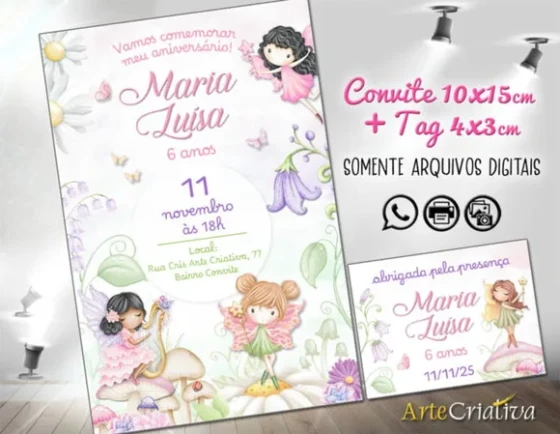 Convite Digital C/tag Jardim das Fadas 13