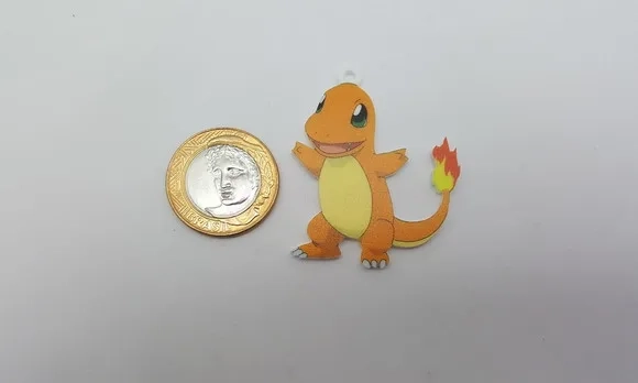 Pingente Pokémon Charmander Em Acrílico Uv 3 Unidades