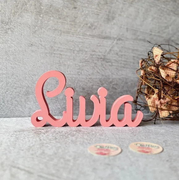 Linha Cursiva -letras Decorativas em mdf Quarto de Bebê