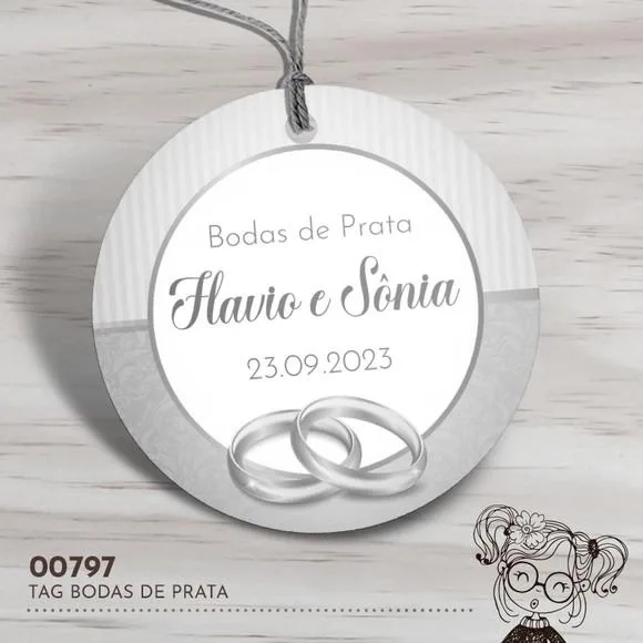 Tag Redonda Bodas de Prata - 00797