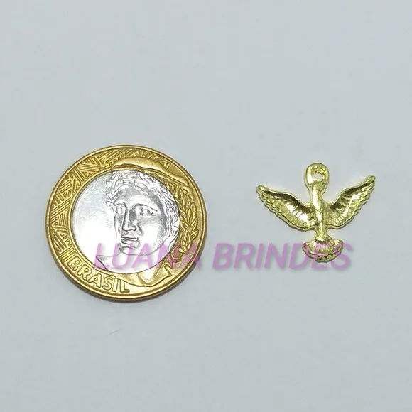 Pingente do Divino Espírito Santo Dourado de 1,7cm