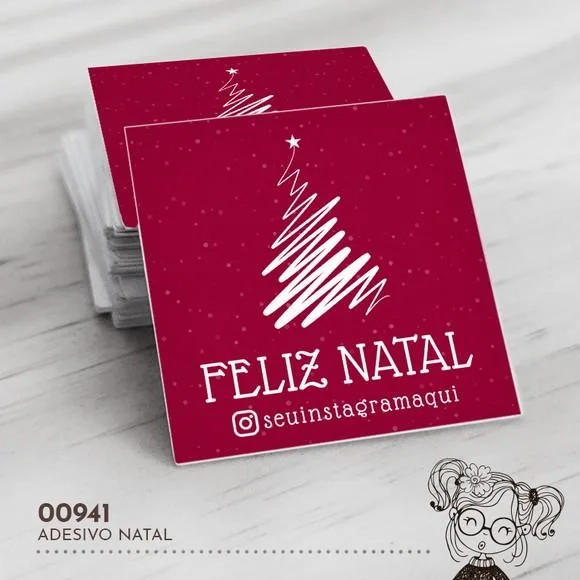 Adesivo Quadrado Natal - 00941