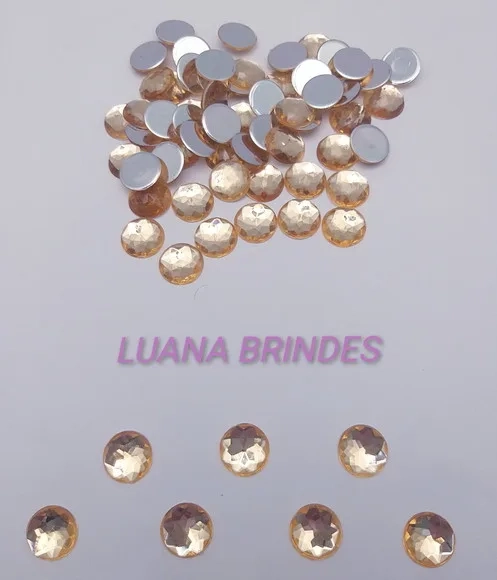 Chaton Dourado Redondo Liso - 12mm - Pct C/ 200 Unidades