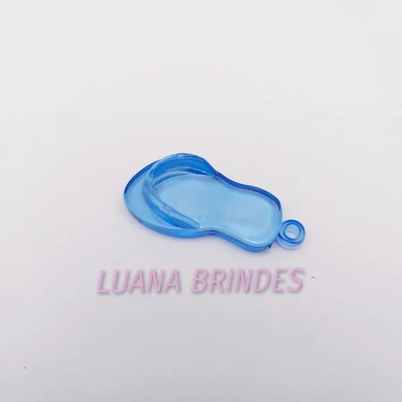 Pingente de chinelo azul em acrílico - pct c/ 20 unidades