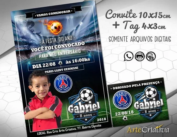 CONVITE DIGITAL e TAG Futebol Paris Saint Germain PSG