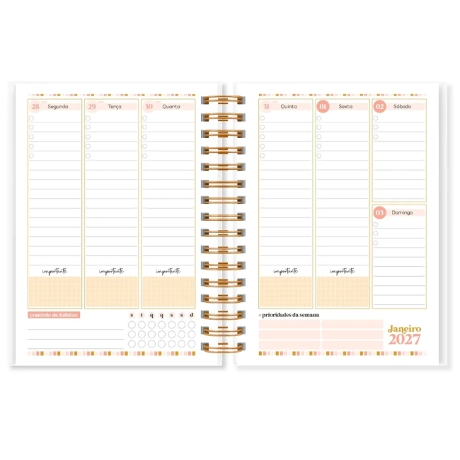 Planner 2027 Personalizado A5| Planner Diário e Semanal para Organização e Planejamento