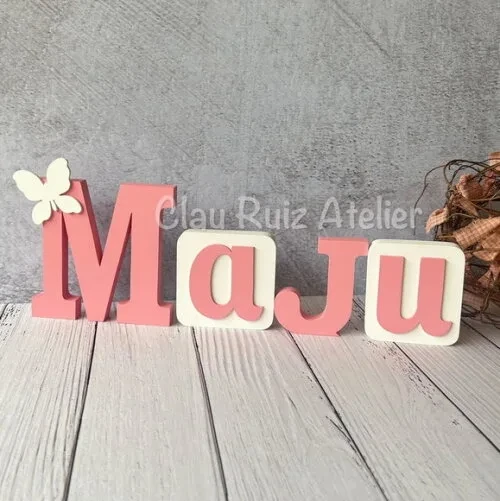 Blocos Nome Borboleta Decoração de Quarto de Bebê e Infantil