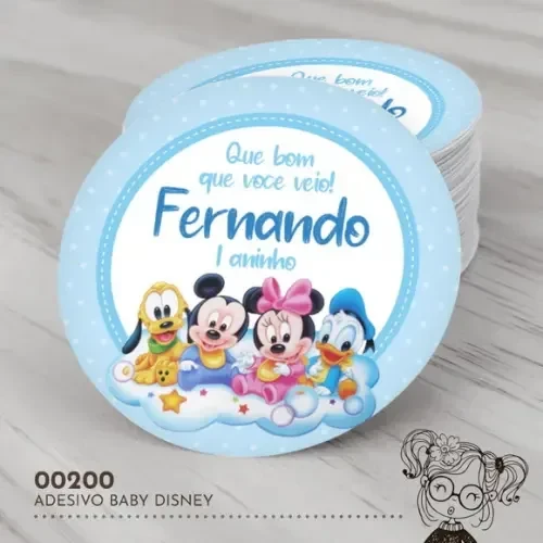 Adesivo Redondo Baby Disney - 00200