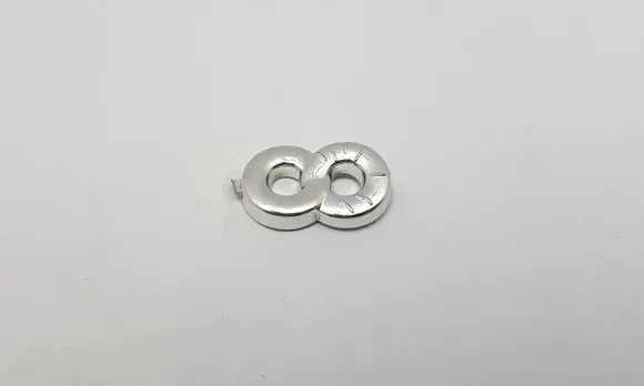 Aplique Símbolo do Infinito Prateado de 1,9cm - 20