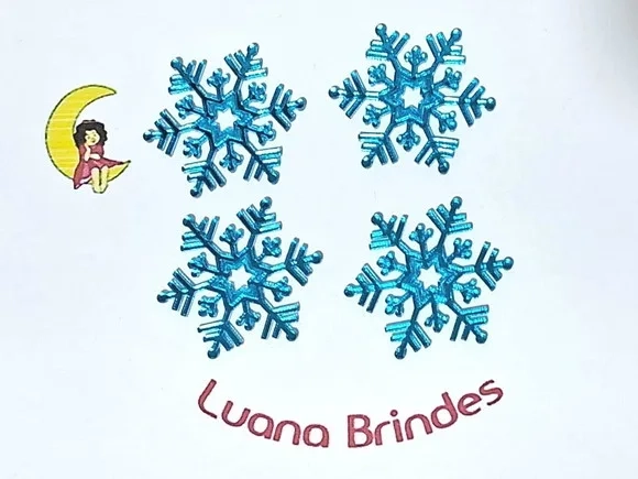 Aplique Floco de Neve Acrilico Espelhado Pacote C/10 Unidade