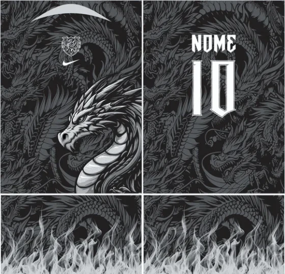 Arte Vetor Camisa Interclasse Dragão Negro 378 R$12,00