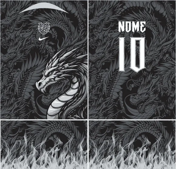 Arte Vetor Camisa Interclasse Dragão Negro 378 R$12,00