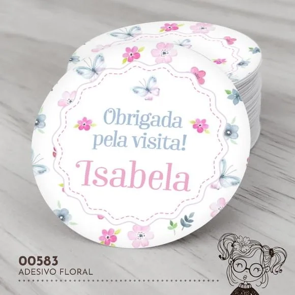 Adesivo Redondo Flores - 00583
