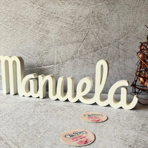 Linha Cursiva -letras Decorativas em mdf Quarto de Bebê