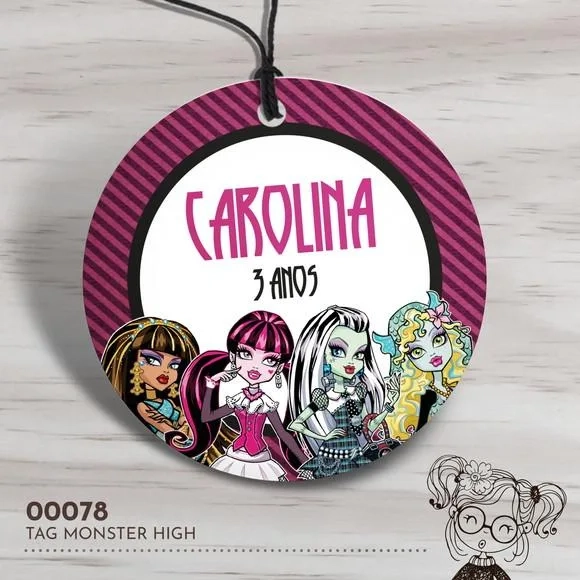 Tag Redonda Monster High - 00078