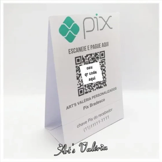 Banner de Mesa Pix QR Code Personalizado