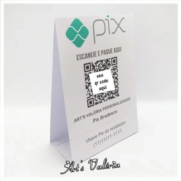 Banner de Mesa Pix QR Code Personalizado