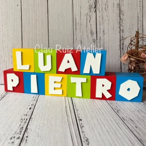 Super Mário Bros Cubos 6x6cm Decoração de Festa Infantil
