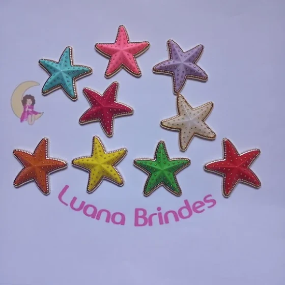 Aplique Estrela do Mar Colorida de 3,5cm 20 Unidades