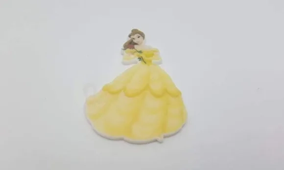 Aplique da Princesa Bela em Acrílico Uv com 5cm