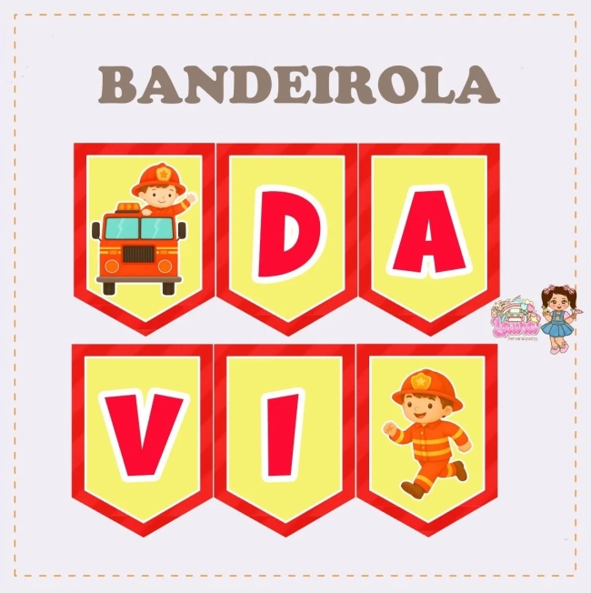 Kit Festa Só Um Bolinho BOMBEIROS - Decoração de Festa