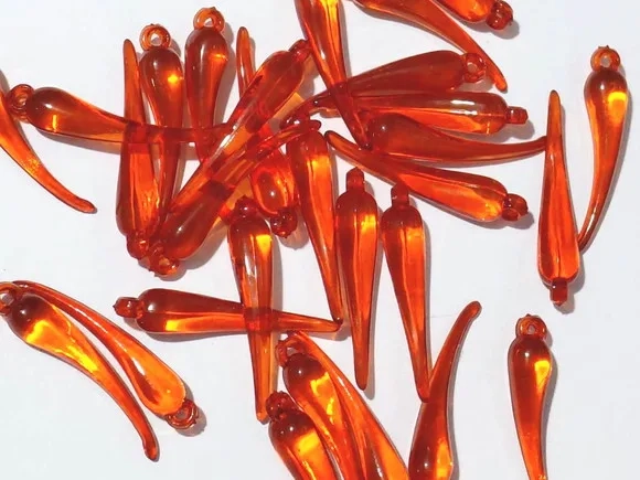 Pingente Pimenta Vermelha 4cm Acrílico Pacote com 30 Unidade