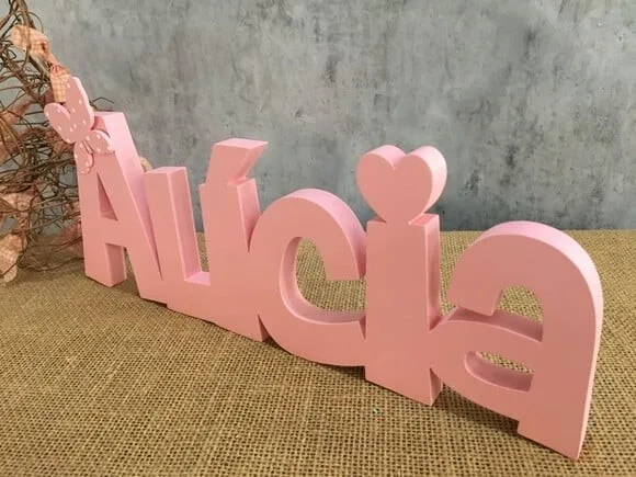 Nome em MDF Personalizado com para Quarto de Bebê - Letras Decorativas Infantis - Tema Jardim das Borboletas