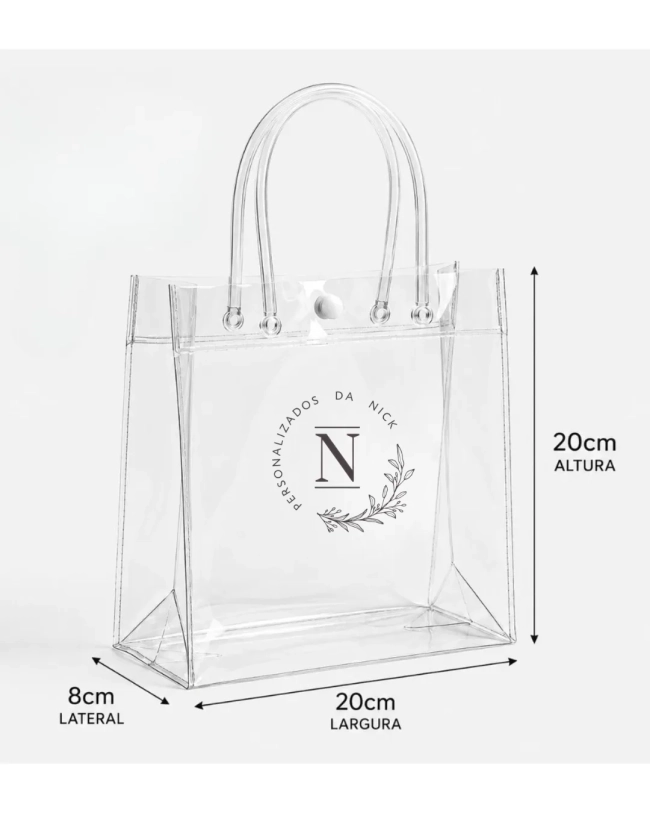 Sacola Pvc Transparente Personalizada Lembrancinha Kitty