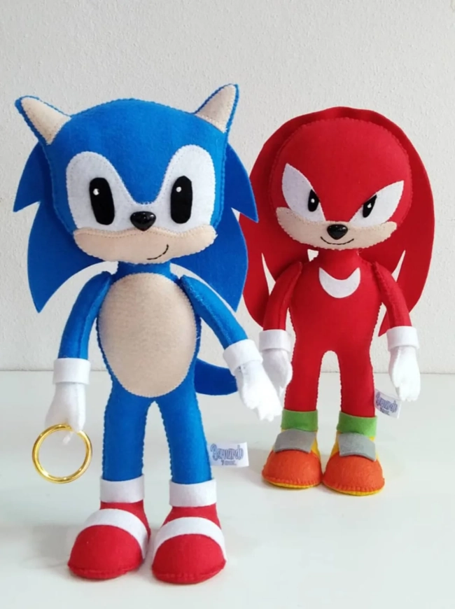 Sonic em Feltro - centro de mesa.