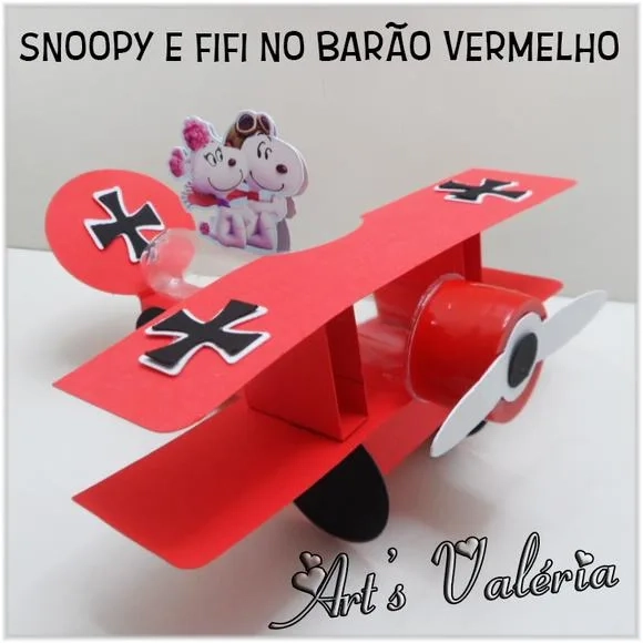Tubete Avião Barão Vermelho do Snoopy