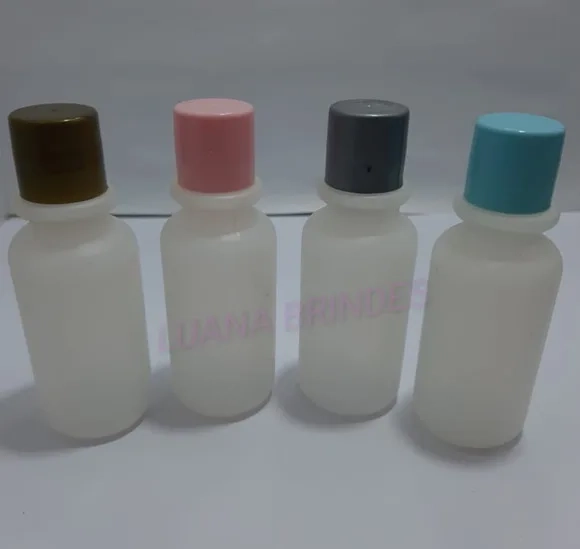 Frasco Branco Pvc 30ml C/tampas Coloridas Lisa-pct C/10 Unid